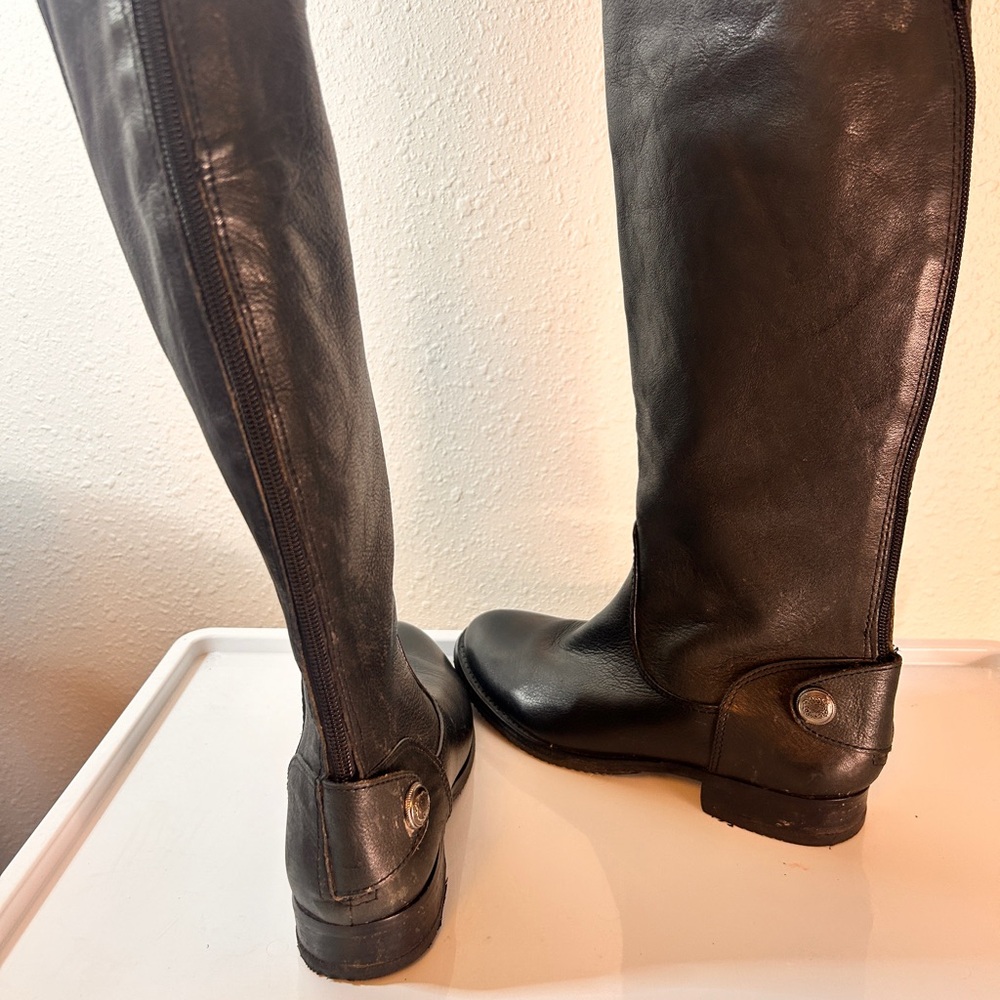Arturo Chiang Black Leather Riding Boots